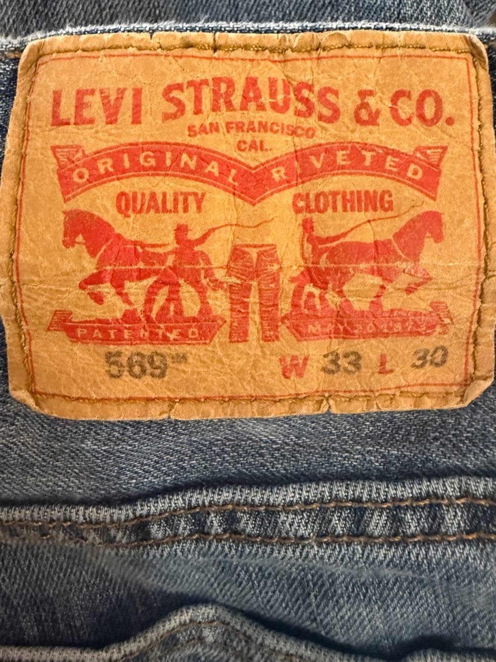 Levi's 569 Men's Straight Loose Fit Medium Wash Blue Denim Jeans Regular 33W 30L